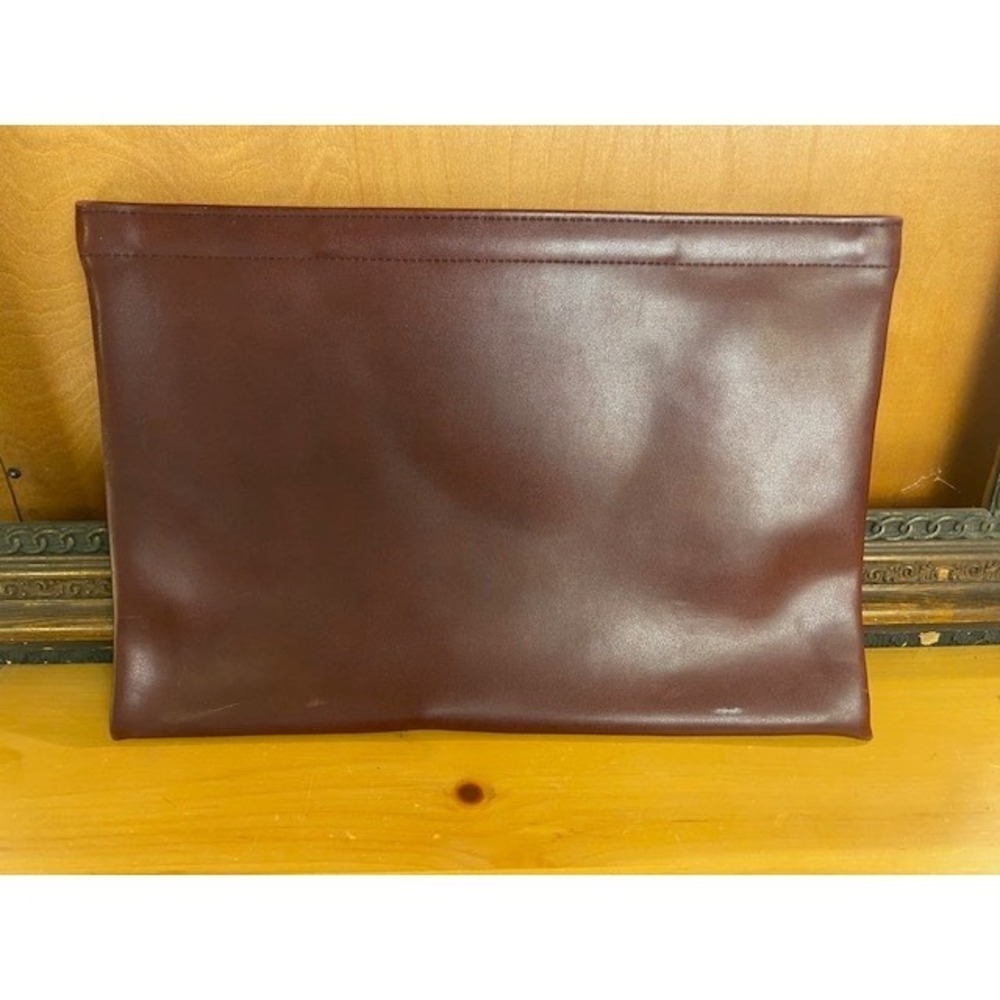 Hazel Portfolio Burgundy Vintage Faux Leather Document Case Hinged 16.5" x 11.5"